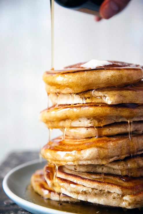 Load image into Gallery viewer, Stack of pancakes with Maple Syrup poured over