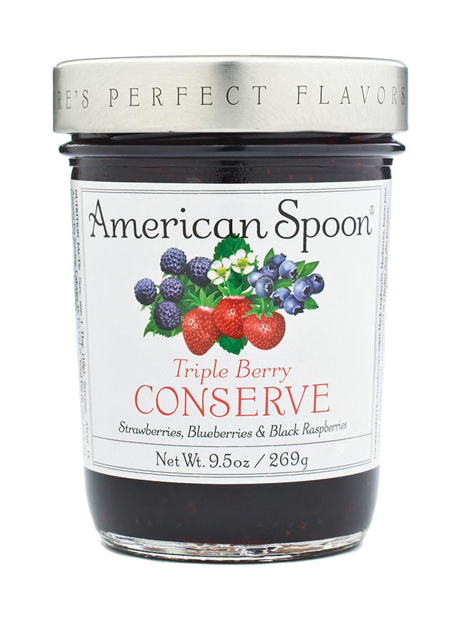 a jar of Triple Berry Conserve