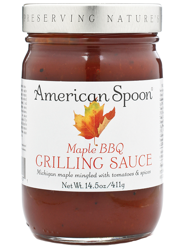 A jar of Maple BBQ Grilling Sauce