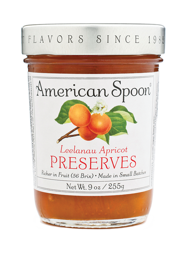 a jar of Leelanau Apricot Preserves