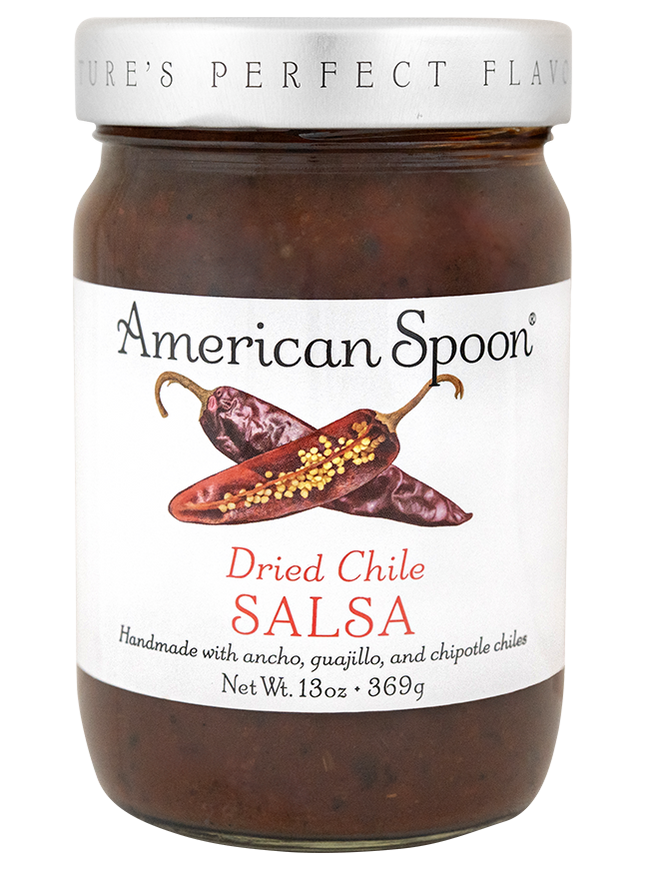 A jar of American Spoon Dried Chile Salsa
