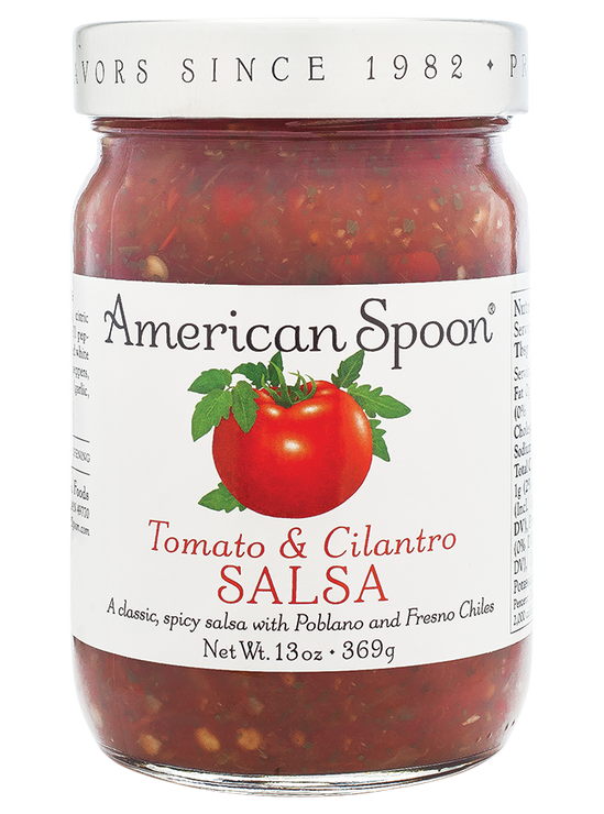 Load image into Gallery viewer, Jar of American Spoon Tomato & Cilantro Salsa on a white background