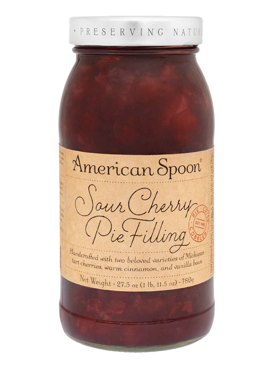 Load image into Gallery viewer, Jar of American Spoon Sour Cherry Pie Filling on a white background