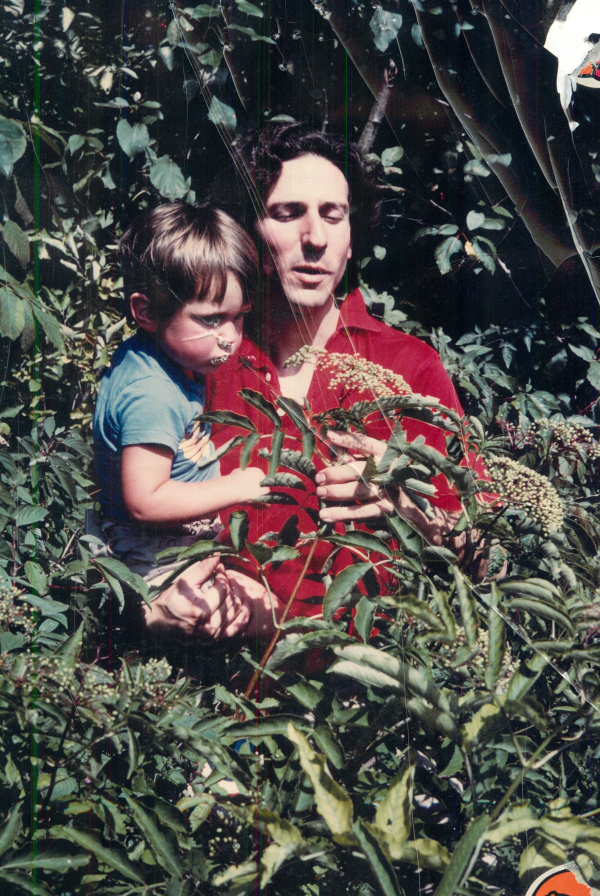 Justin Rashid and Noah Marshall-Rashid in the 1980s foraging