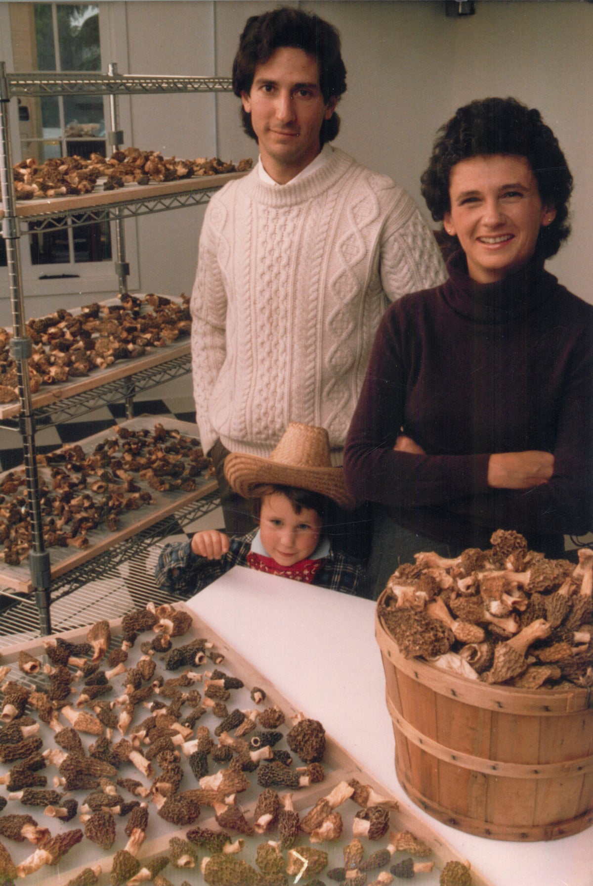 The Marshall-Rashid Family in the 1980s picking mushrooms
