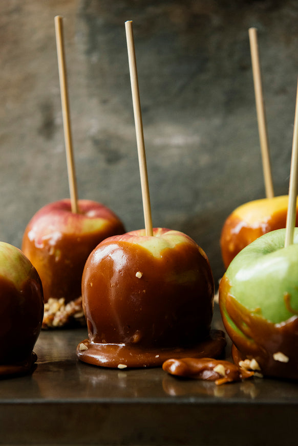 Apples dipped in Salted Maple Caramel