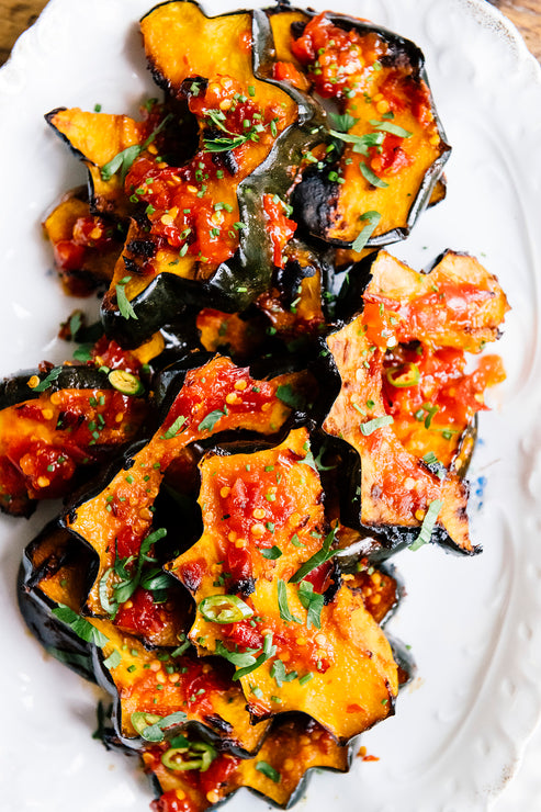 Load image into Gallery viewer, Acorn Squash topped with Chili Jam