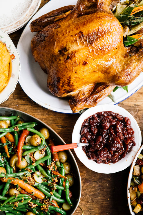 Load image into Gallery viewer, Turkey, roasted vegetables and cranberry sauce