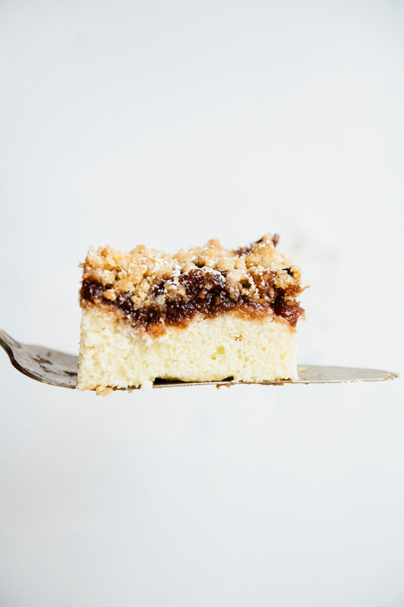 A slice of sugar plum crumb cake