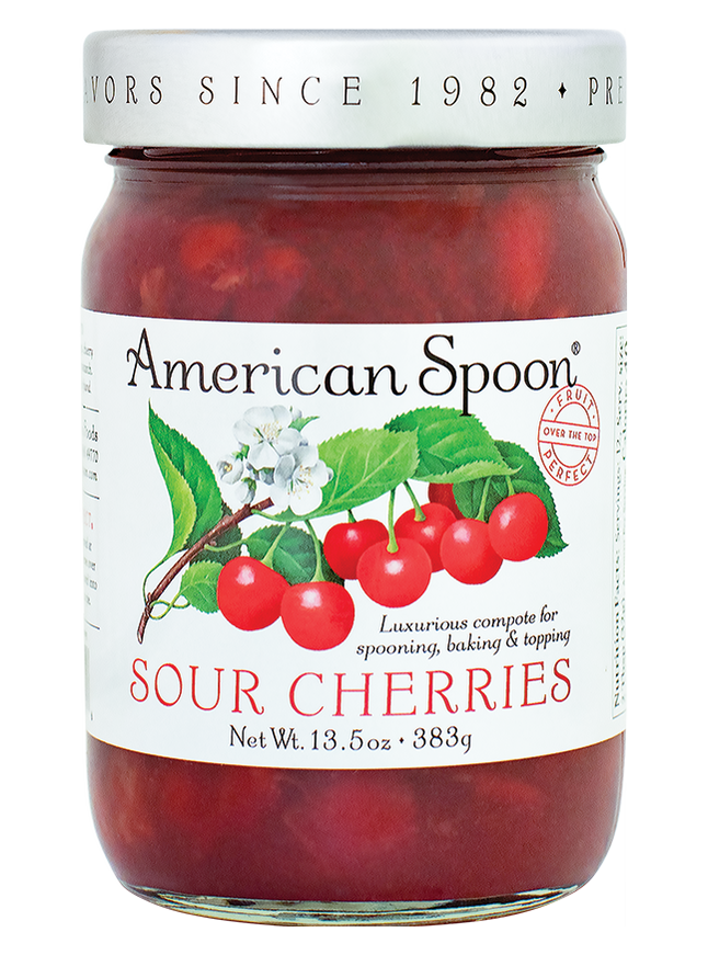 A jar of Fruit Perfect Sour Cherries