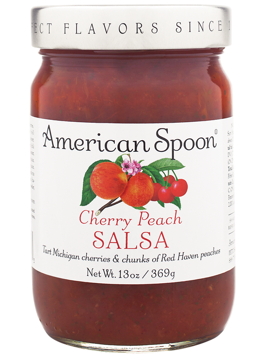 Load image into Gallery viewer, A jar of Cherry Peach Salsa
