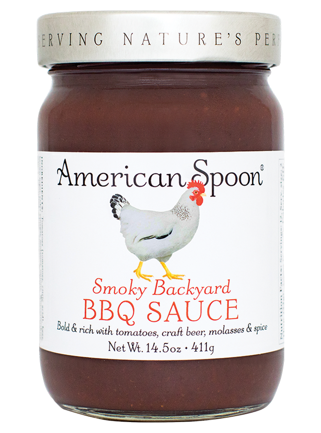 A jar of Smoky Backyard BBQ Sauce