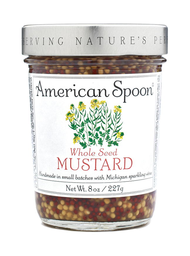 A jar of Whole Seed Mustard