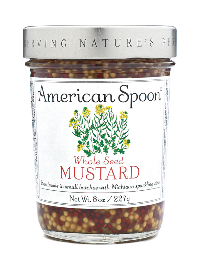 A jar of Whole Seed Mustard