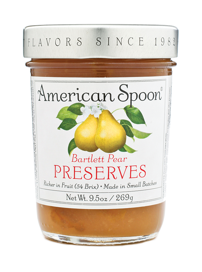 A jar of Bartlett Pear Preserves