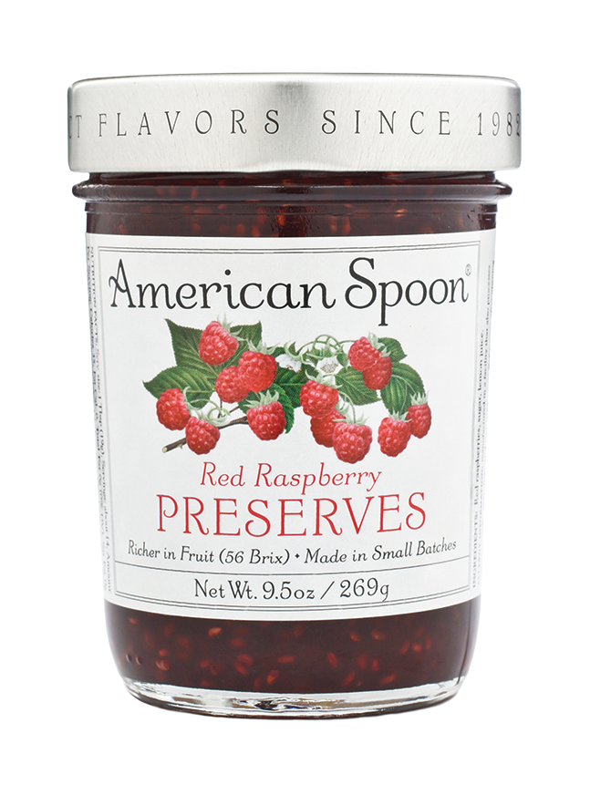 A jar of Red Raspberry Preserves