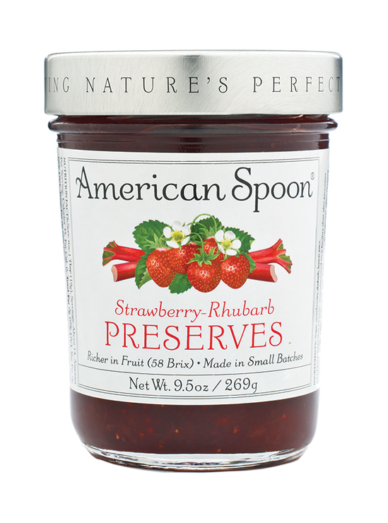 Load image into Gallery viewer, A jar of Strawberry-Rhubarb Preserves