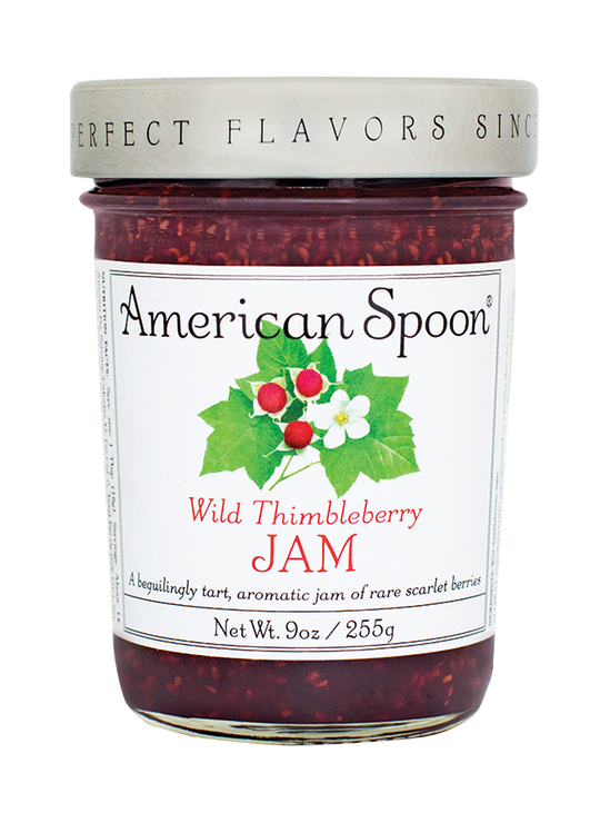 Load image into Gallery viewer, A jar of Wild Thimbleberry Jam
