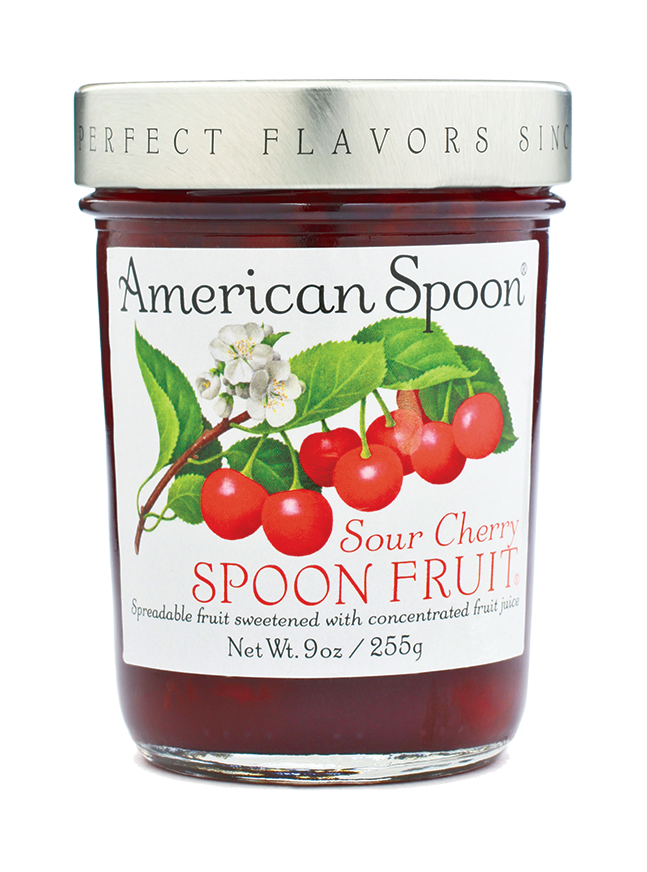 A jar of Sour Cherry Spoon Fruit
