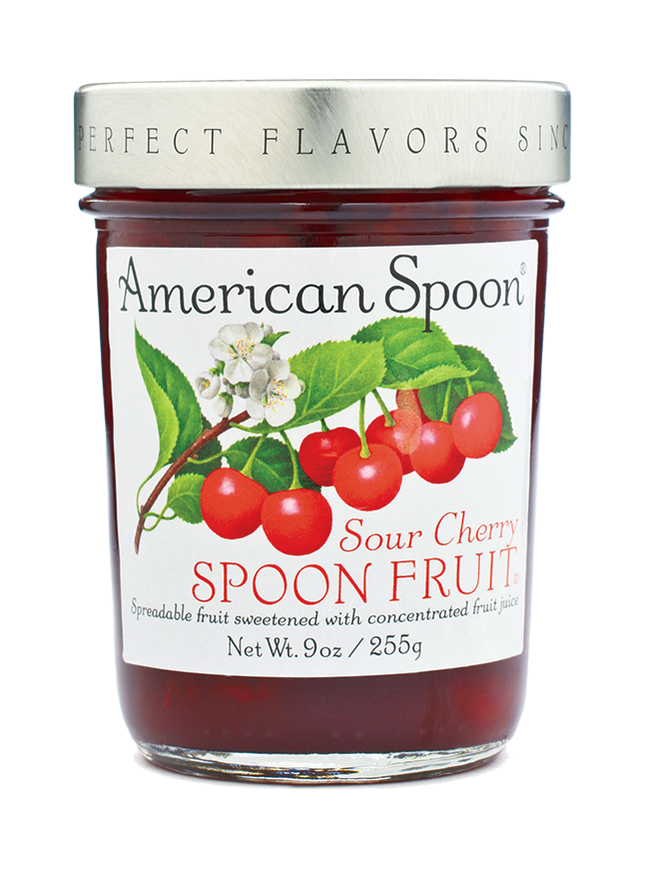 A jar of Sour Cherry Spoon Fruit