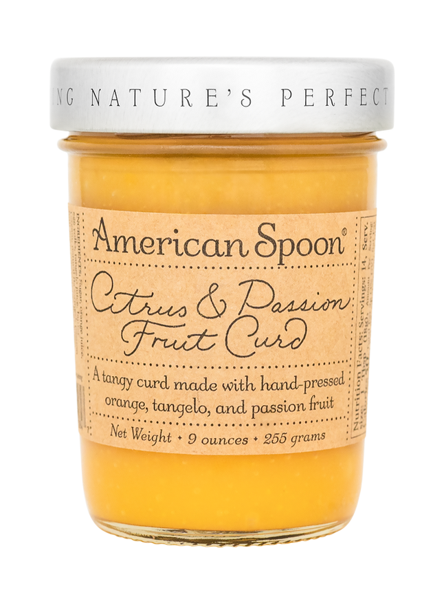 A jar of Citrus & Passionfruit Curd