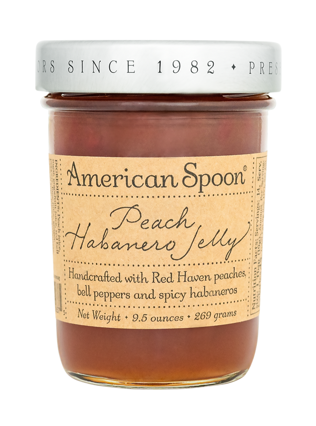 A jar of Peach Habanero Jelly