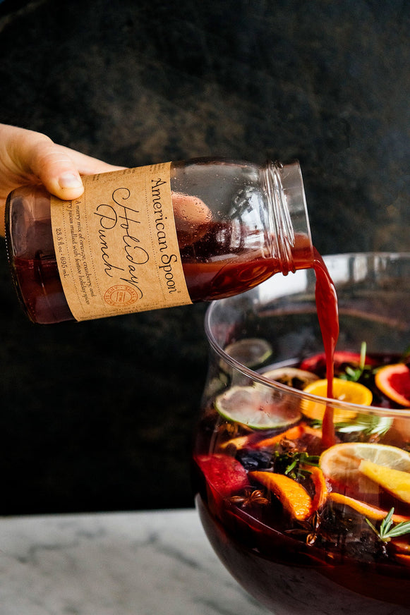 holiday punch being poured into a bowl