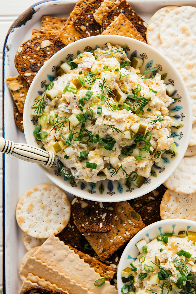 Pickle Dip and crackers