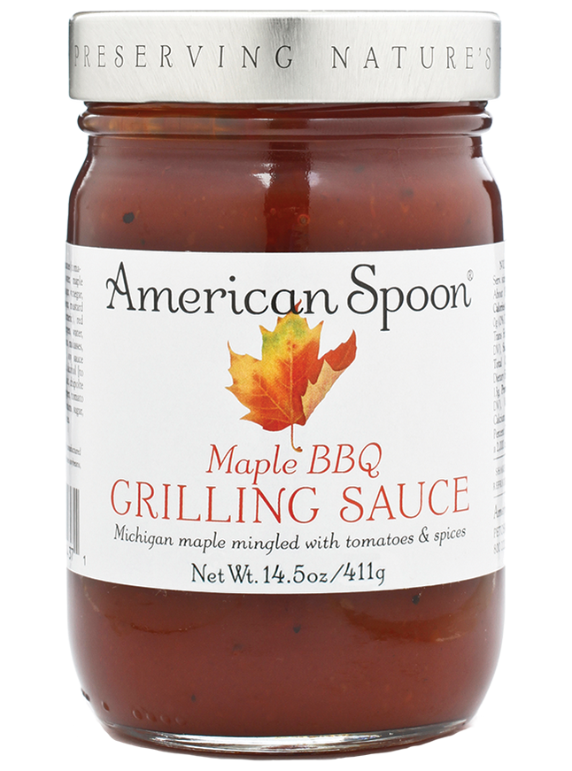 A jar of Maple BBQ Grilling Sauce