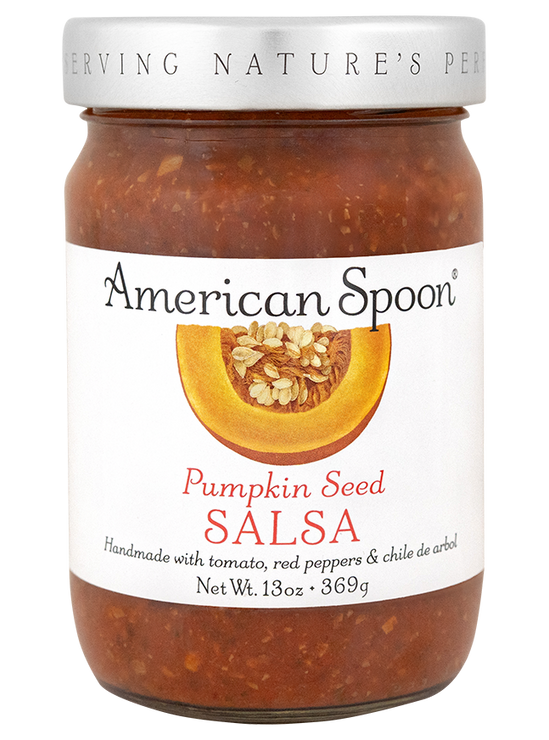Load image into Gallery viewer, A jar of American Spoon Pumpkin Seed Salsa

