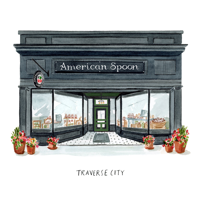 Illustration of Traverse City store front