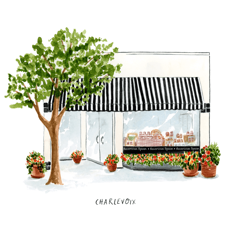 Illustration of Charlevoix store front