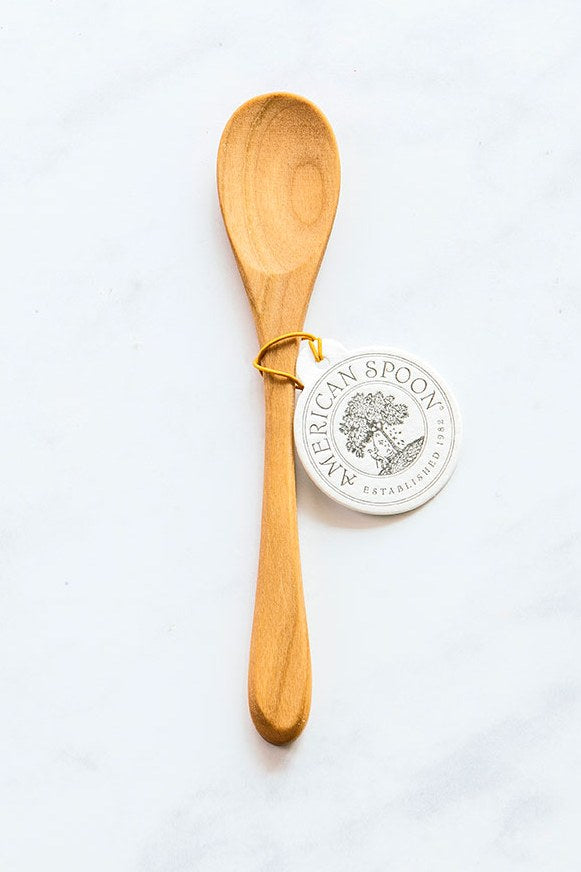 A wooden jam spoon
