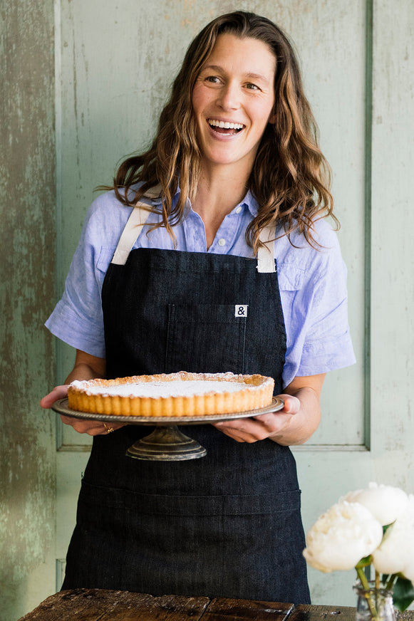 Jessica Marshall-Rashid holding a homemade curd tart