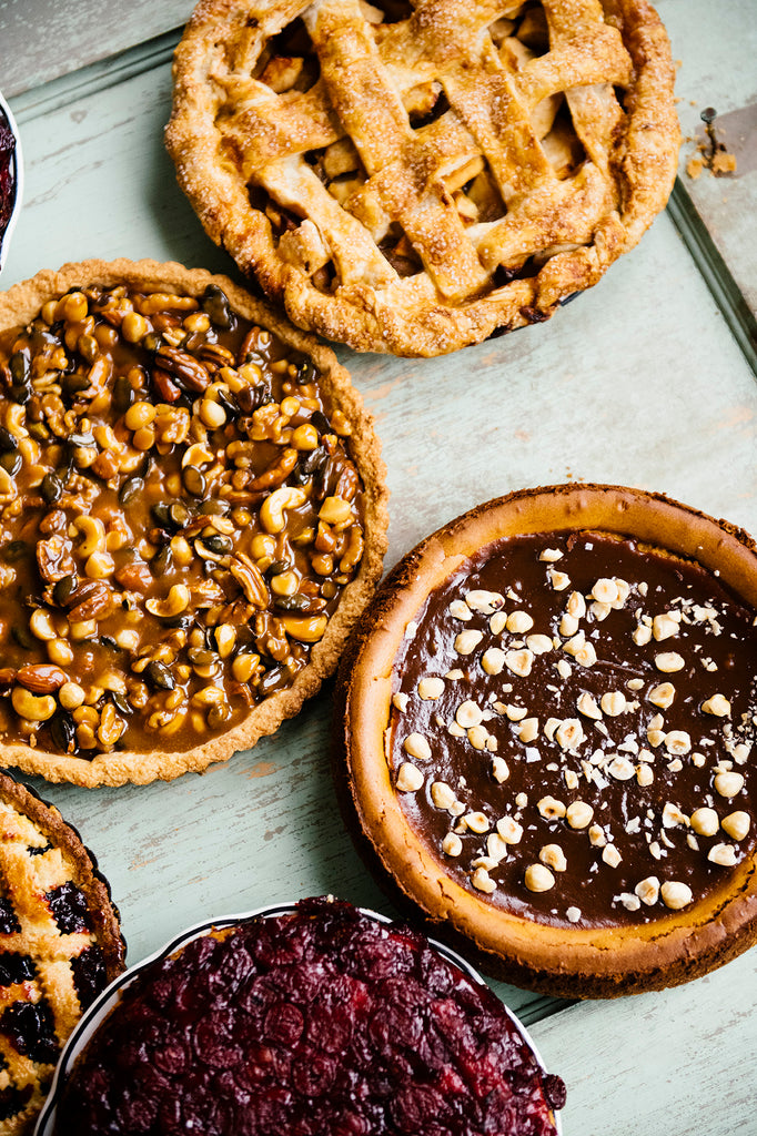 Homemade chocolate and apple pies