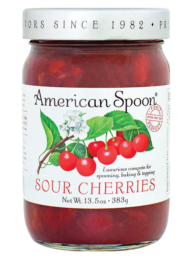 A jar of Fruit Perfect Sour Cherries