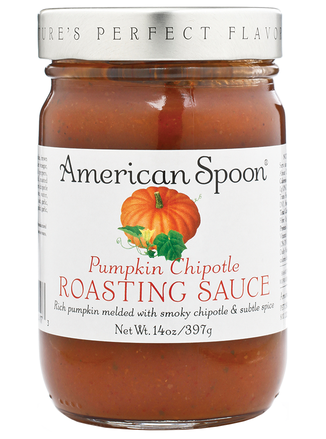 A jar of Pumpkin Chipotle Roasting Sauce