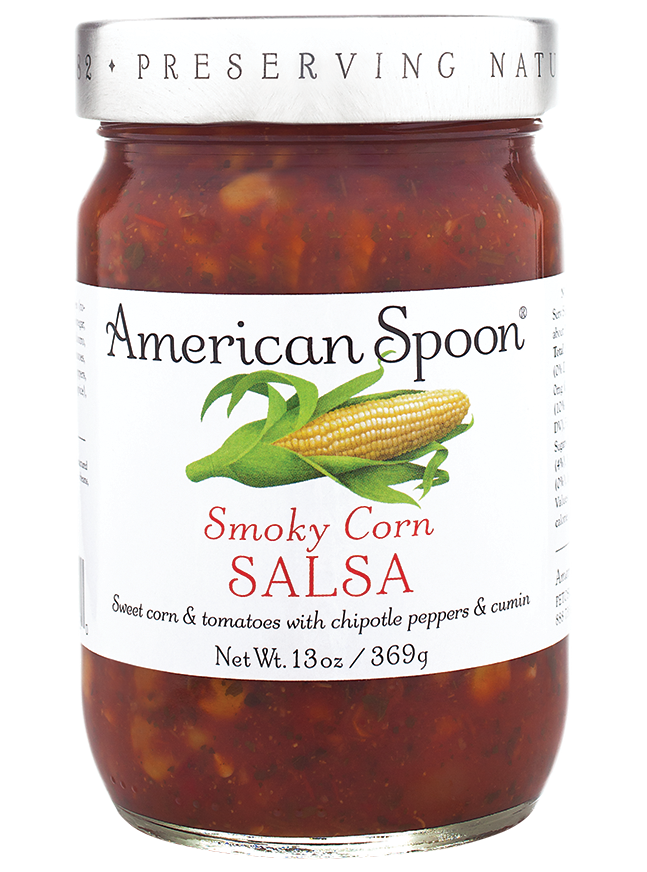 A jar of Smoky Corn Salsa