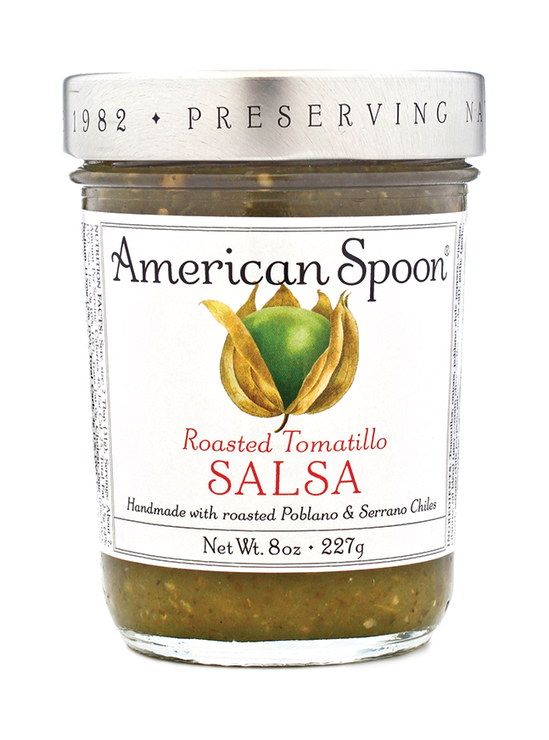 Load image into Gallery viewer, A jar of Roasted Tomatillo Salsa

